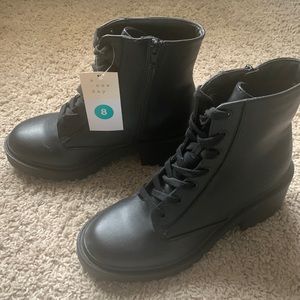 Black A New Day combat boots NWT size 8